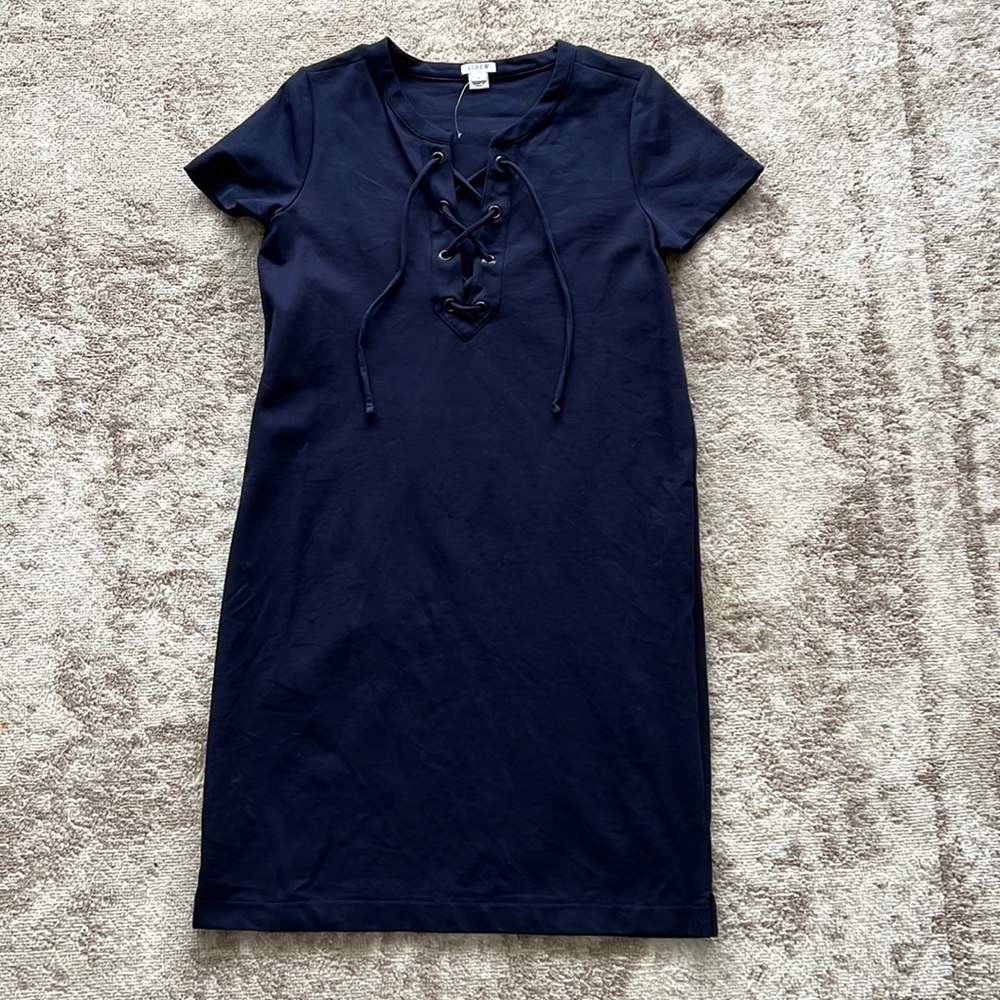 JCrew- Navy Blue Dress with tie front